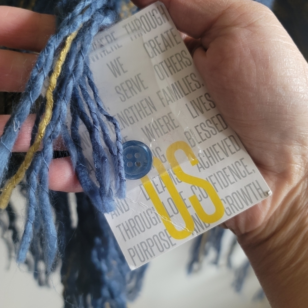 Lularoe, Mimi Shawl, Blue and Marigold,‎ One Size - Picture 6 of 8